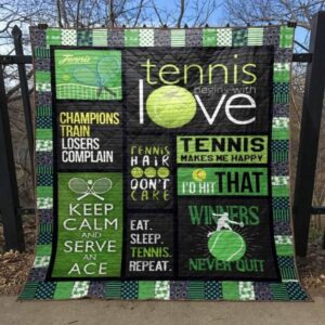 Tennis Begins With Love Quilt Blanket Th19  Quilt
